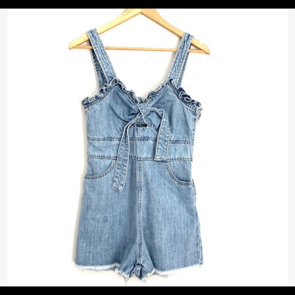 Brand new, never worn denim romper!